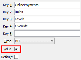 Level1 Override configuration setting