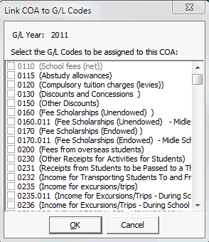 Link COA to GL Codes (cut down)
