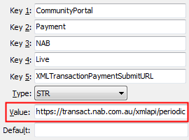 Live - XMLTransactionPaymentSubmitURL configuration setting