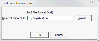 Load Bank Transactions window