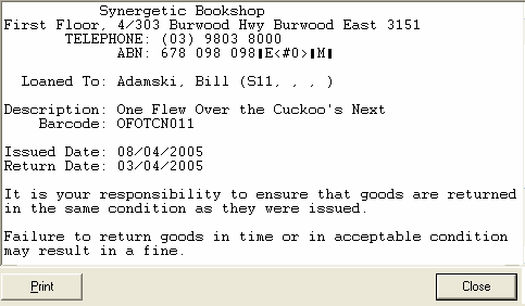 Loan Docket window