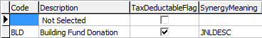 Lookup Table Maintenance - Finance (luGeneralLedgerRcptAllocations lookup table)