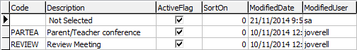 Lookup table maintenance - lu IndividualPlanActivityType