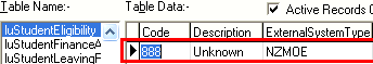 Lookup Table Maintenance - luStudentEligibility (delete Unknown)