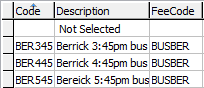 Lookup Table Maintenance - luTransport (berwick bus codes)