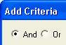 Add Criteria window (And/Or option)