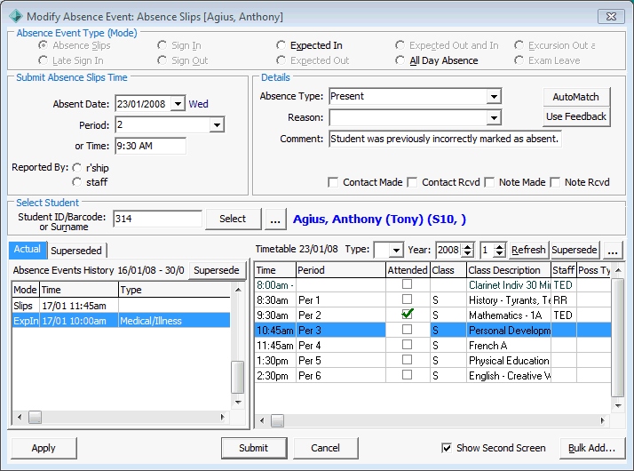 Modify absence event - correction example (4)
