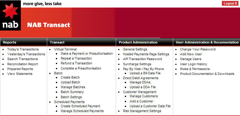 NAB Transact test account (main)