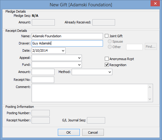 New Gift window