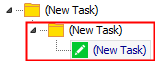 New sub-task created underneath task (User-Workflow window)