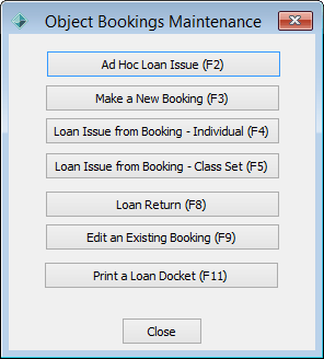 Object bookings maintenance window