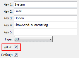 Option ShowSendToParentsFlag configuration setting
