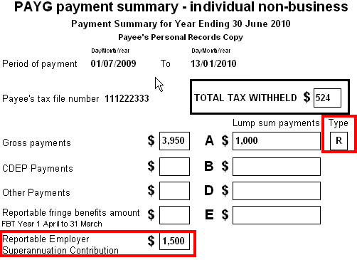 PAYG Summary form