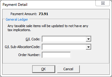 Payment Detail window (GL)