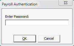 Payroll Authentication window