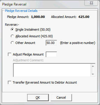 Pledge Reversal window