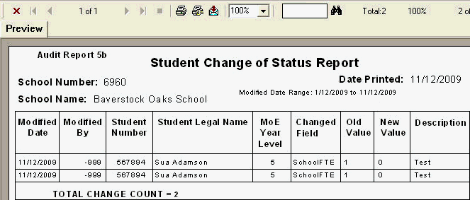 preview - student change of status report