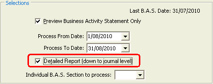 Process Business Activity Statement window (cut down)