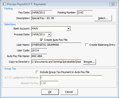 Processing EFT payments