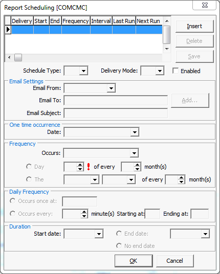 Report Scheduling (cut down)
