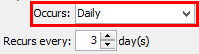 Report Scheduling - Frequency (cut down, daily highlight)