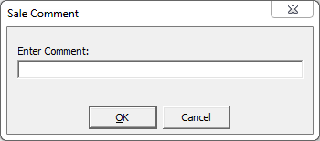 Sale Comment window