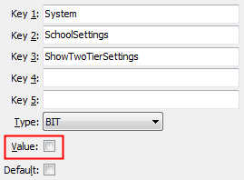 SchoolSettings ShowTwoTierSet configuration setting