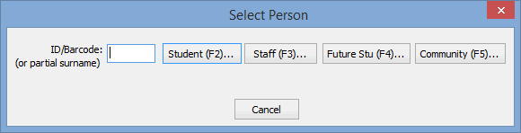 Select Person window