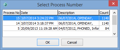 Select Process Number (Bulk Add Current Student Activities)