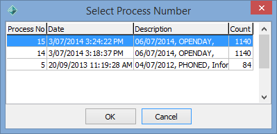 Select Process Number (deleting fut student activity)