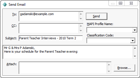 PTI send email