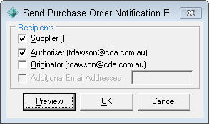 Send Purchase Order Notification Email