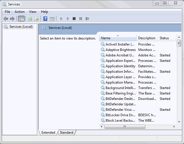 services (administrative tools)