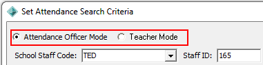 Set Attendance Search Criteria (cut down)