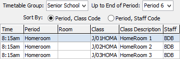 set attendance search criteria - up to end of period example