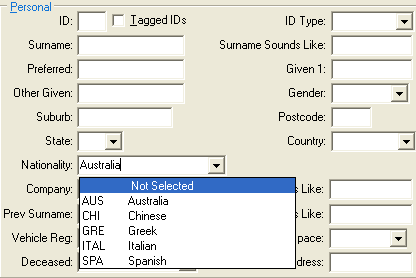 Set Community Search Criteria - General tab (cut down)