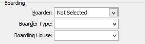 Set Current Student Search Criteria window (Boarding area)