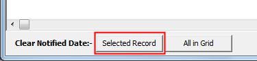 Set Notification Range for Statements Invoices (Clear notification buttons, selected record highlighted)