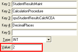 spuStudentResultsCalcNCEA value
