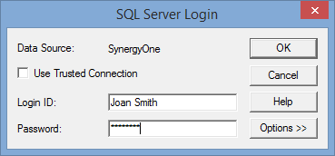 SQL Server Login window
