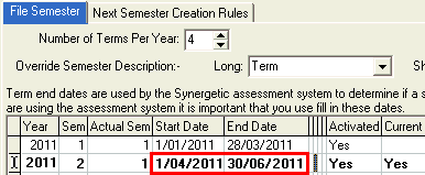Student File Semester Maintenance - File Semester (cut down)