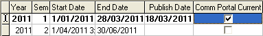 Student File Semester Maintenance - File Semester tab (Comm Portal Current)
