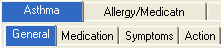 Student Medical - Asthma tab (sub-tabs)