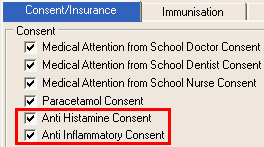 Student Medical - Consent/Insurance tab (cut down)