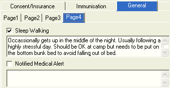 Student Medical - General tab - Page 4 sub-tab (cut down)