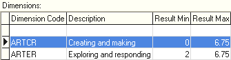Subject Assessment Other Definition Maintenance (Dimensions area)