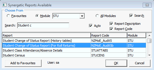 Synergetic Reports Available - audit reports