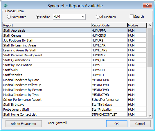 HR Crystal Reports