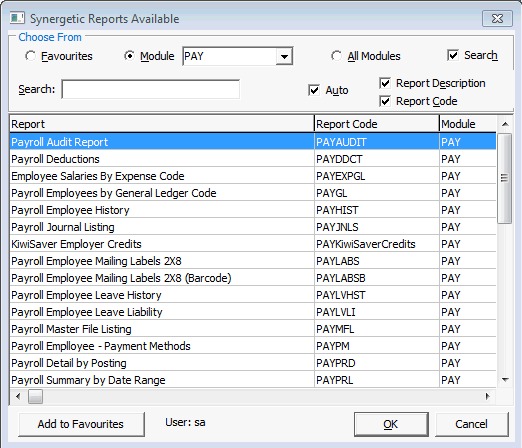 Synergetic Reports Available - Payroll Crystal Reports Available