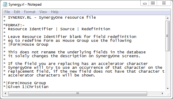 Synergy.rl Notepad window